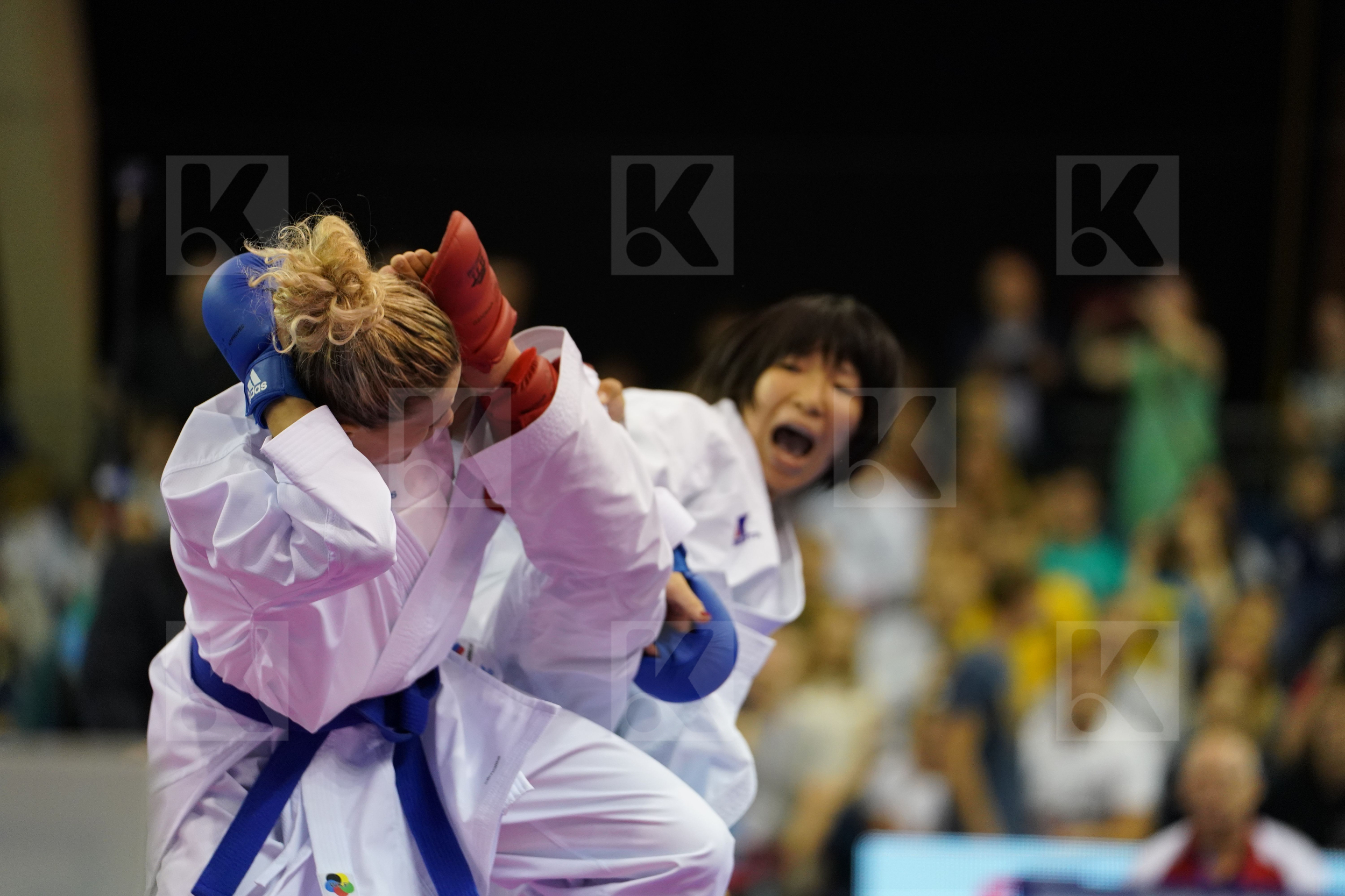 Female Kumite -50kg Japan Miyahara Miho Nowakowska Madgalena Poland